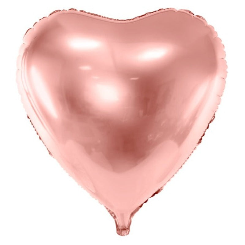 Hjerte ballon i rosa guld folieballon
