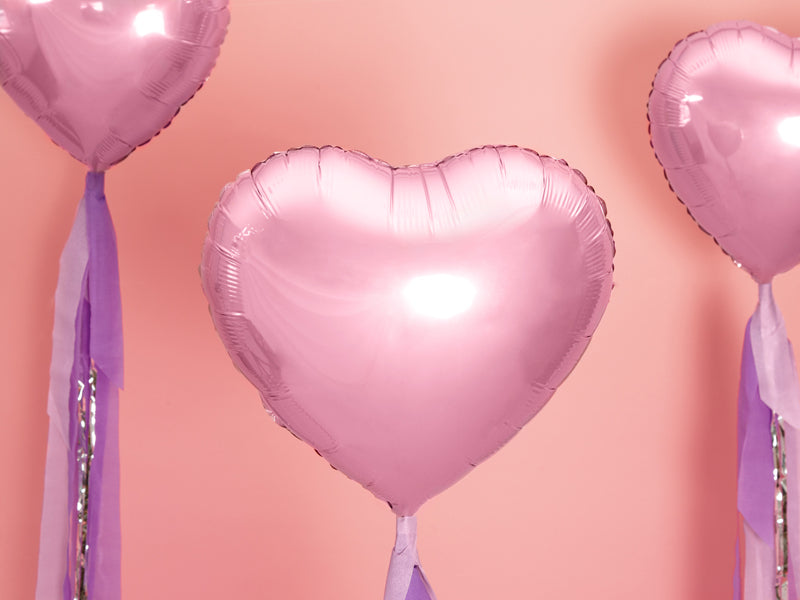 Hjerte folieballon i lyserød 45cm