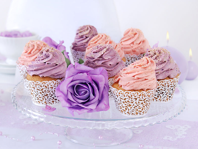 Cup cake forme hvid papirsklipblonde  10 stk.