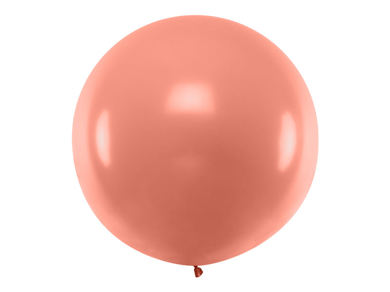 Rund kæmpeballon i  metallic Rosa Guld 1 meter