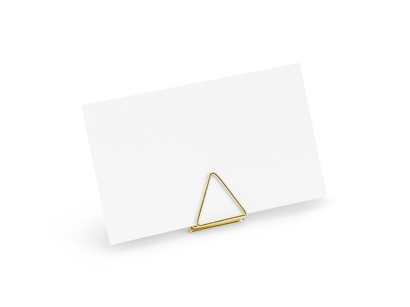 Triangel bordkortholder i guld 10 stk.