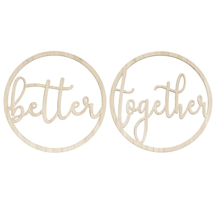 Træ skilte til stole 'Better Together' i træ