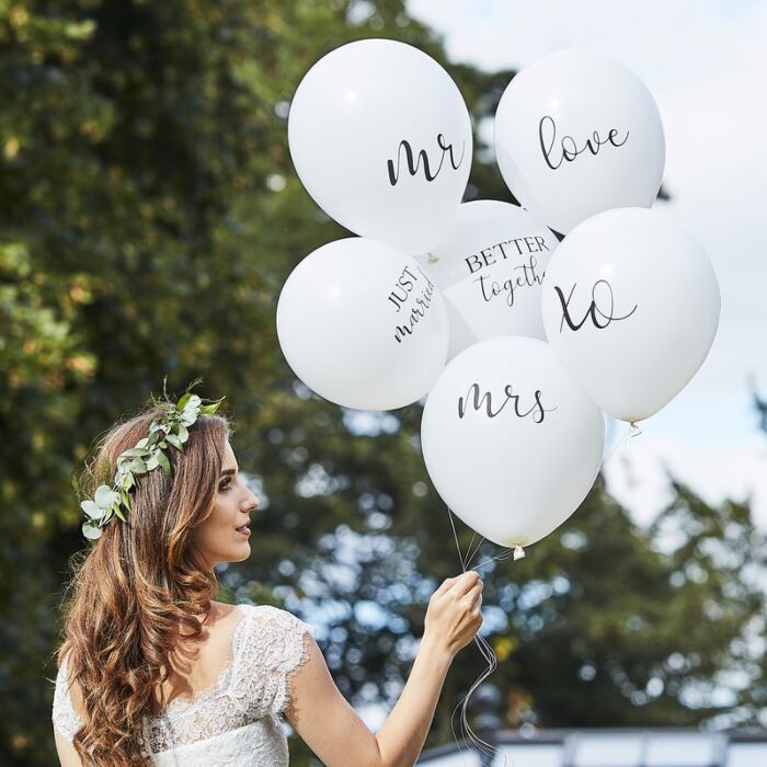 Hvid Ballon buket - Better together & Just Married