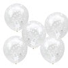 Hvide Balloner med konfetti