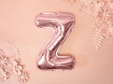 A-Z Bogstav folie balloner i rosa guld 35 cm