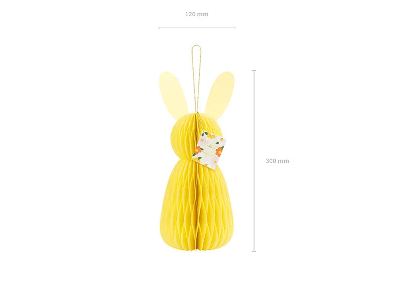 Påske Honeycomb kanin i gul