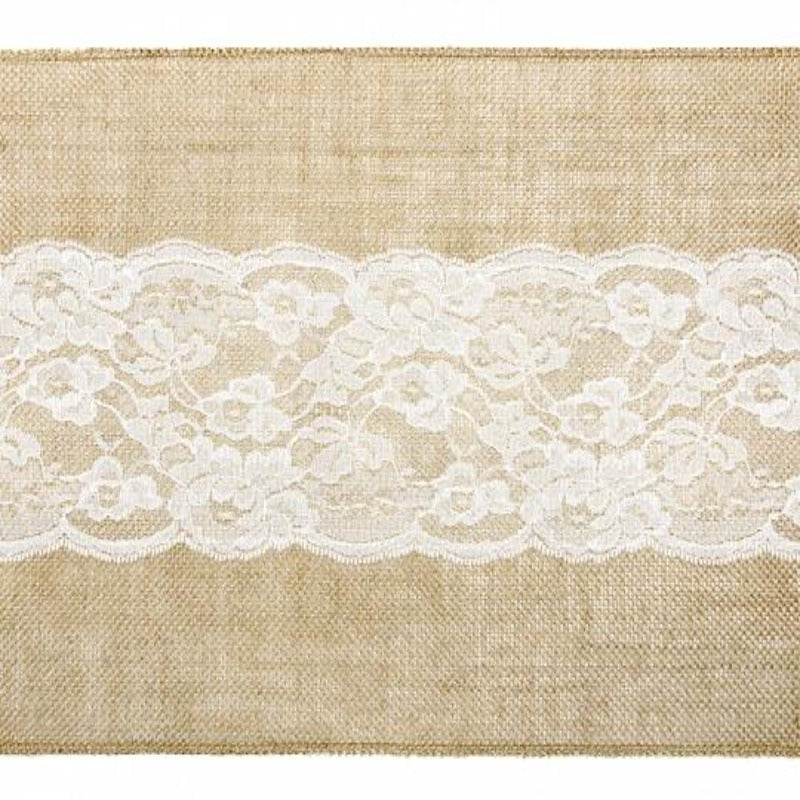 Hessian bordløber med blonde, 0.28 x 2,75m