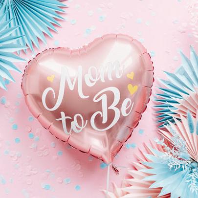 Mom to be lyserød hjertefolieballon