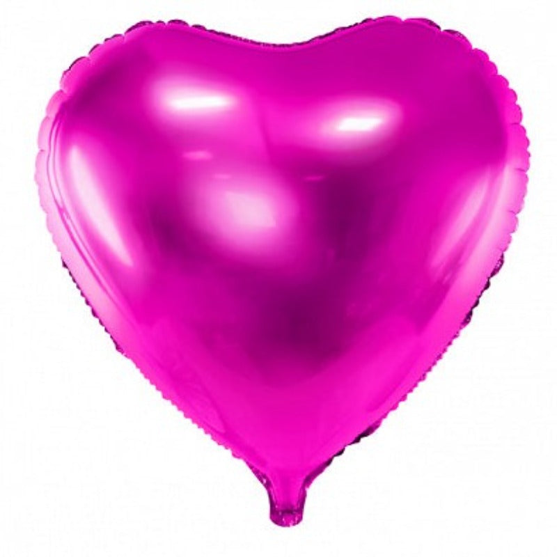 Hjerte folieballon i pink 45cm