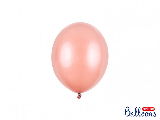 Små balloner i pastel rosa guld 12 cm (10 stk./100 stk.)