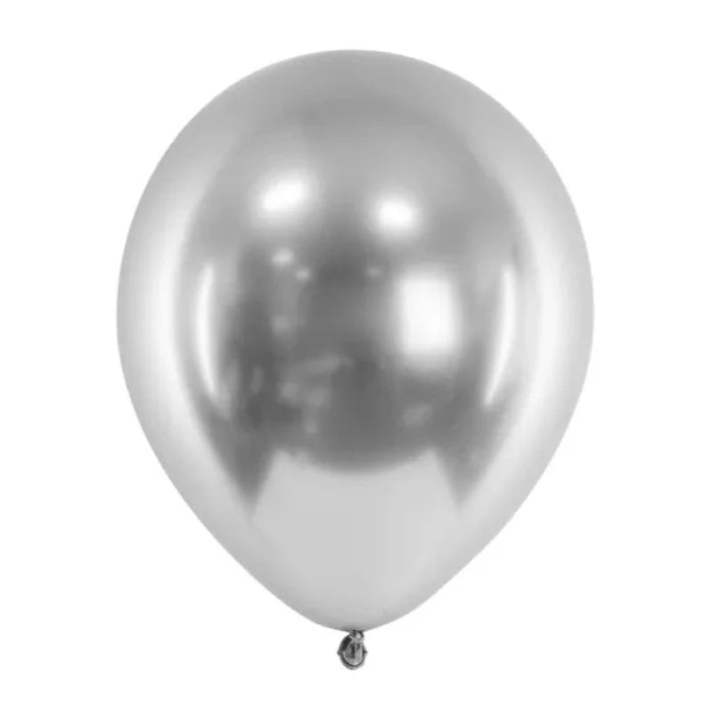 Glossy sølvballoner 10 stk.
