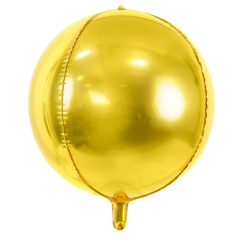 Rund folieballon i guld 40 cm