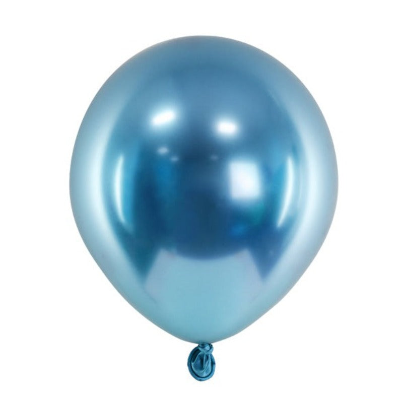 blå glossy balloner 12 cm mini