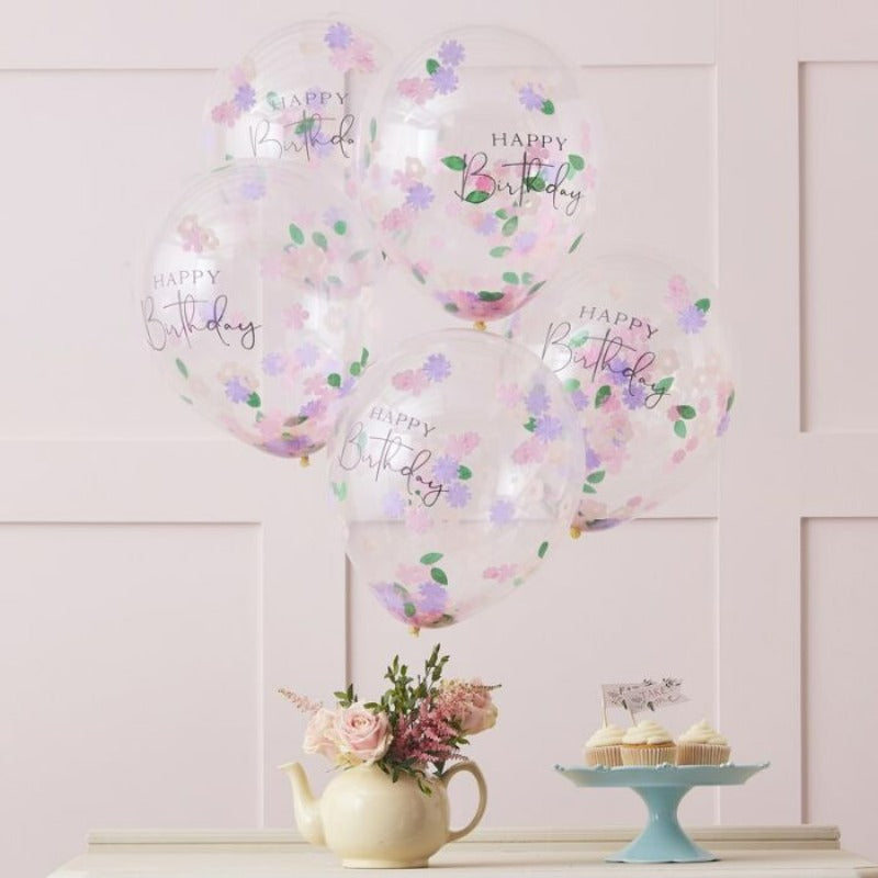 Blomster konfetti balloner